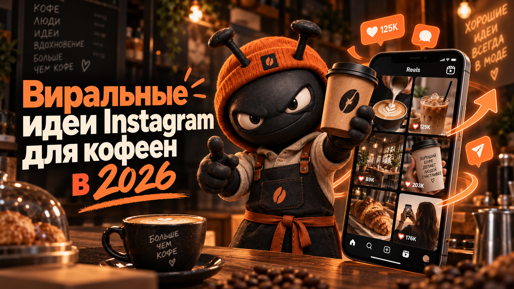 Виральные идеи Instagram для кофеен в 2026